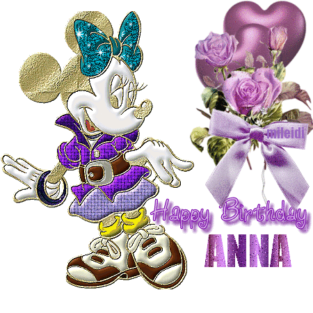 Glitter Text-Happy Birthday Anna
