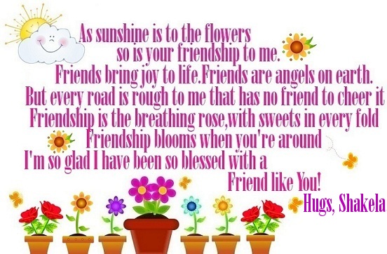 Shakela-as sunshine is to flower's
