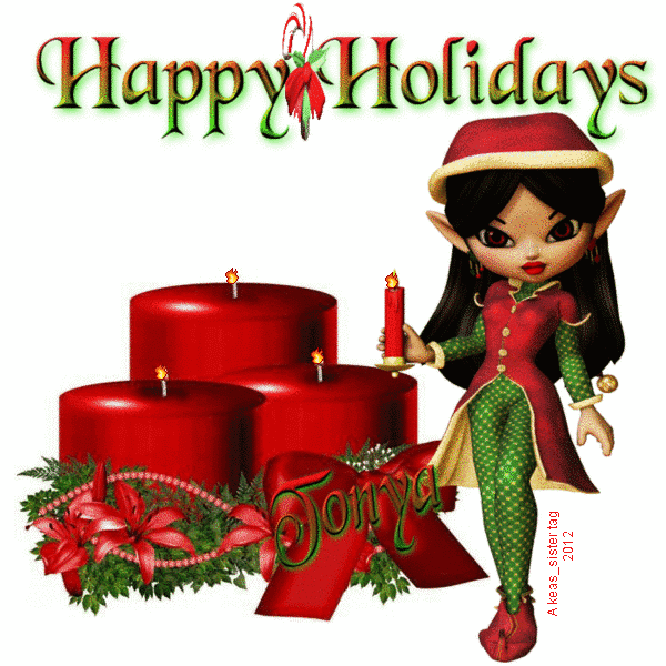 Tonya - Happy Holidays - Red Candles - Girl