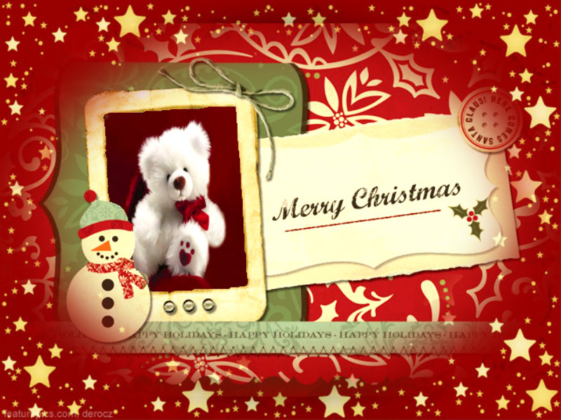 christmas card -w/bear