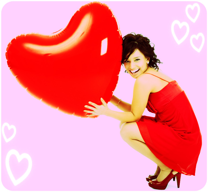 girl give a big heart