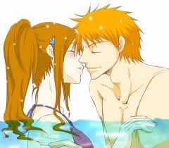 Ichihime-Ichigo x Orihime kiss in water
