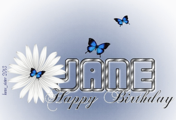 Jane - Butterflies - Birthday - Blue