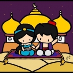Princess Jasmine and prince Aladdin