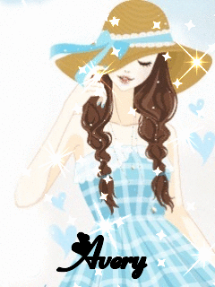 Avery text with kawaii girl