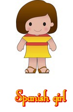 Spanish girl with spain flag