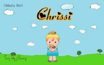 Chrissi text with girl in spring