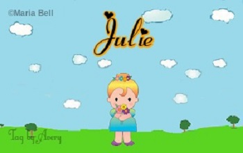 Julie text with girl in spring