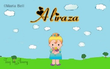 Aliraza text with girl in spring