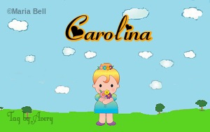 Carolina text with girl in spring