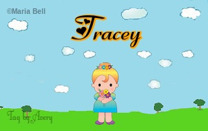 Tracey text with girl in spring