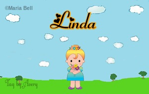 Linda text with girl in spring