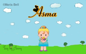 Asma text with girl in spring