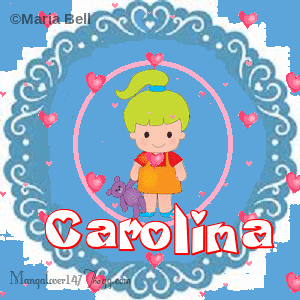 Carolina text with girl with hearts