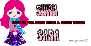 Thanks for being such a great friend text with Sara