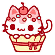 Kawaii kitty in a cupcake