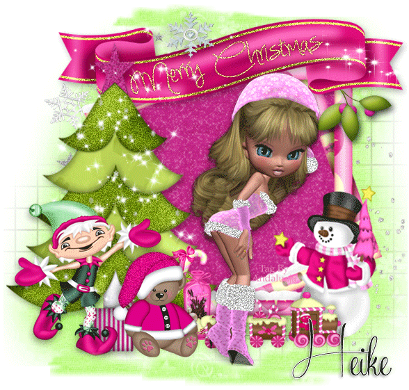 Christmas girl in pink-HEIKE