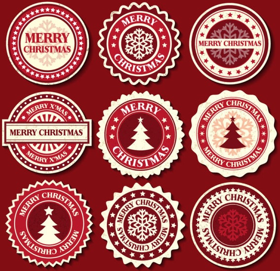 Christmas badges tiled wallpaper