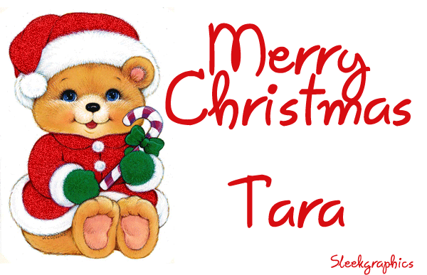 Glitter Christmas candy cane bear Tara
