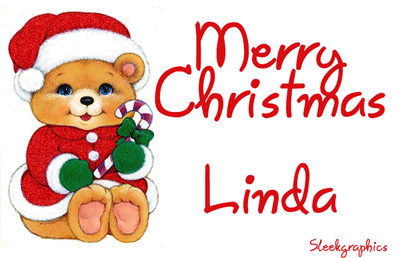 Glitter Christmas candy cane bear Linda