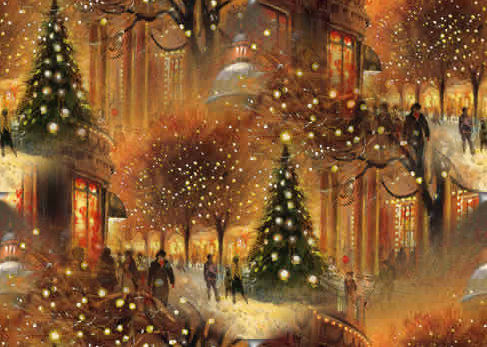 Christmas in town tiled background