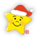 star with christmas hat