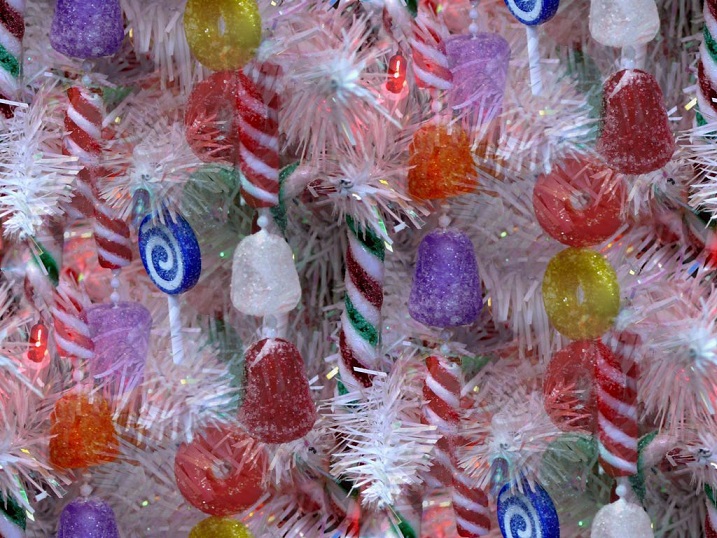 Christmas sweets tiled background