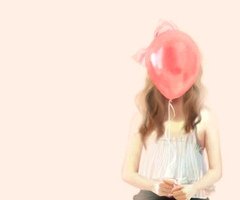 cute kawaii girl hiding face