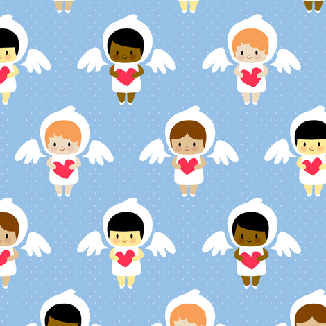Blue kawaii angels