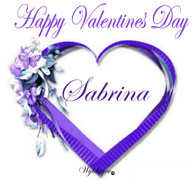 Valentines Day Purple Heart - Sabrina