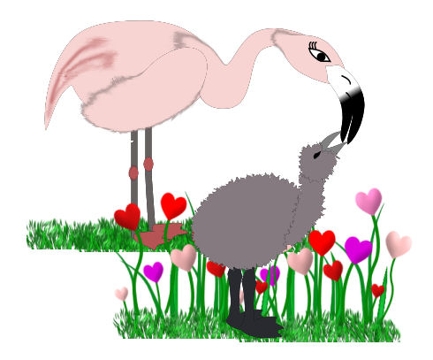 Mama-Baby Flamingo