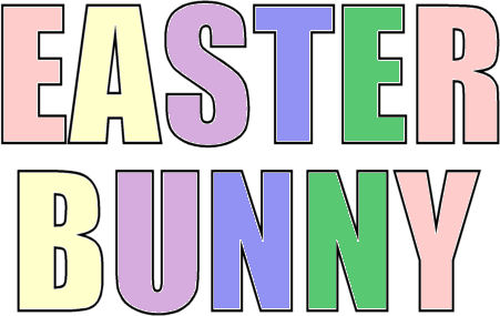 Easter Bunny Words Colorful