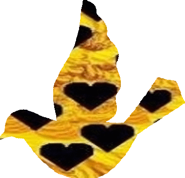 Gold n Black Heart Bird