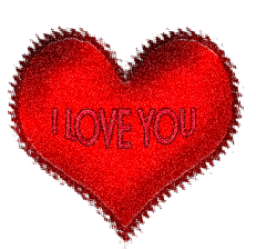 I love you heart glitter