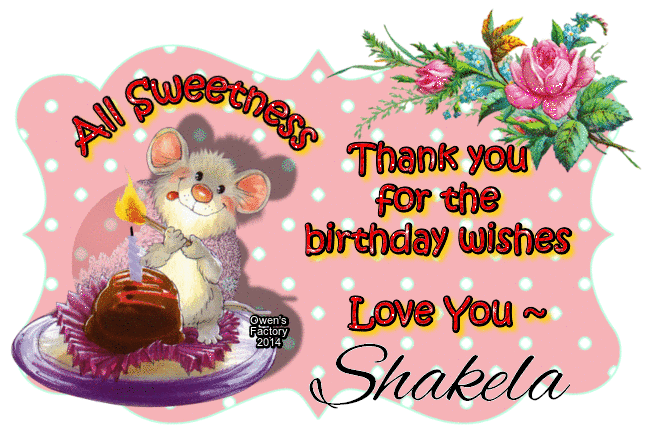 TQ Birthday Wishes ~ Shakela