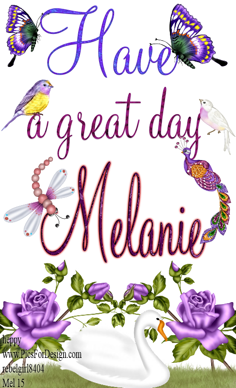 Melanie -Have a great day