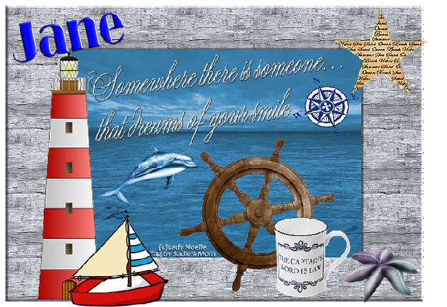 Nautical theme - Jane (in Glitter Text)