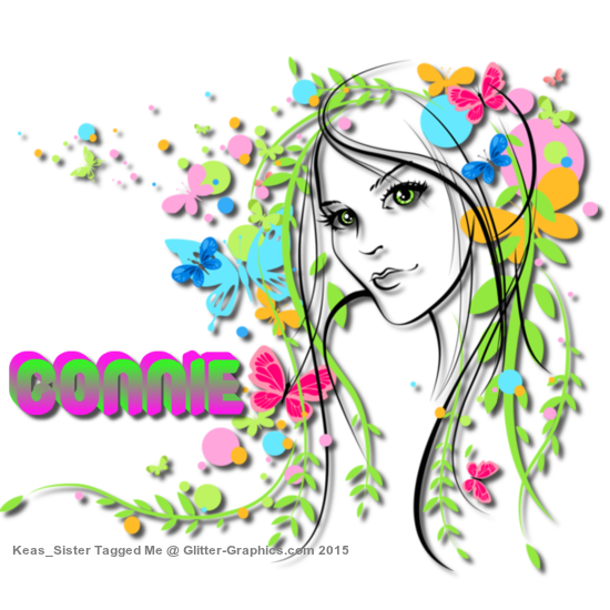 Connie - Girl - Flowers - Butterflies