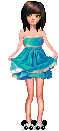 Trying on the dress