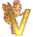 The angel with V letter