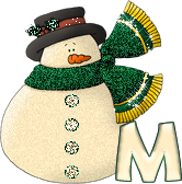 Snowman with M letter