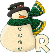Snowman with R letter
