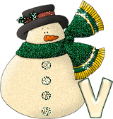 Snowman with V letter