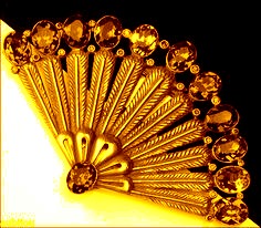 Golden Yellow Crystal Fan