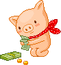 little pig with money