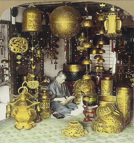 1800s Buddhist ornament dealer in Japan