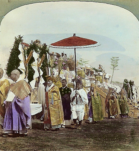 Vintage Buddhist priests procession