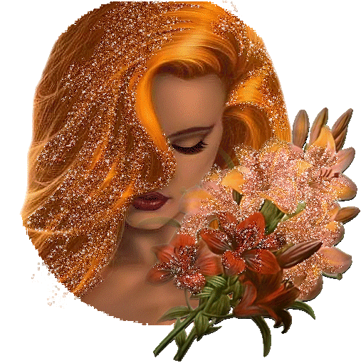 woman with lilies