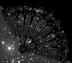 Sparkly Charcoal Crystal Fan