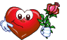 red heart with flower